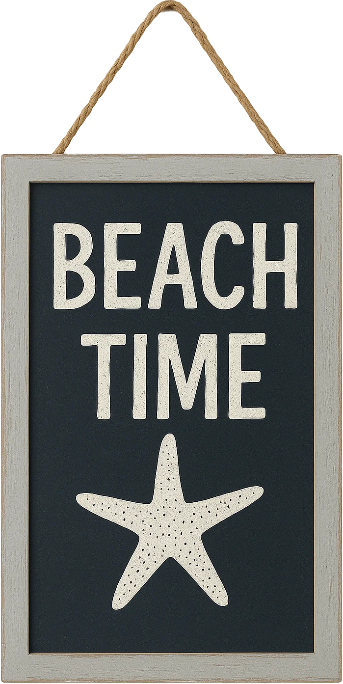 Nautical Coastal Wall Sign – Beach Time