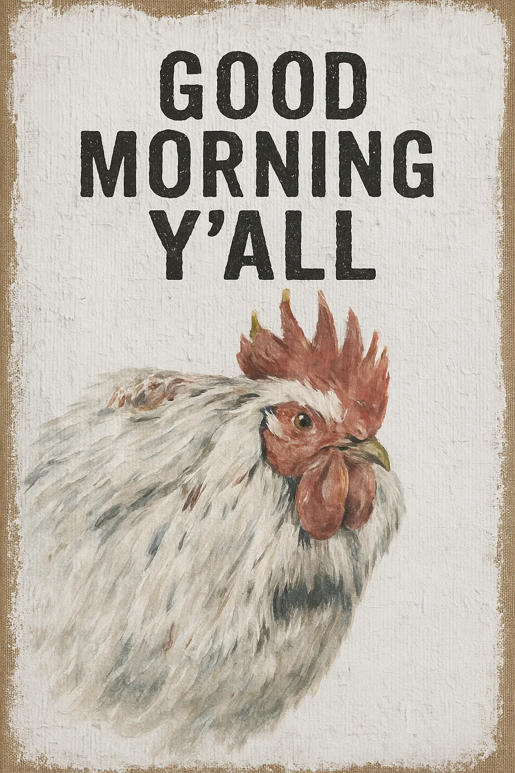 Rooster “Good Morning Y’all” Box Top