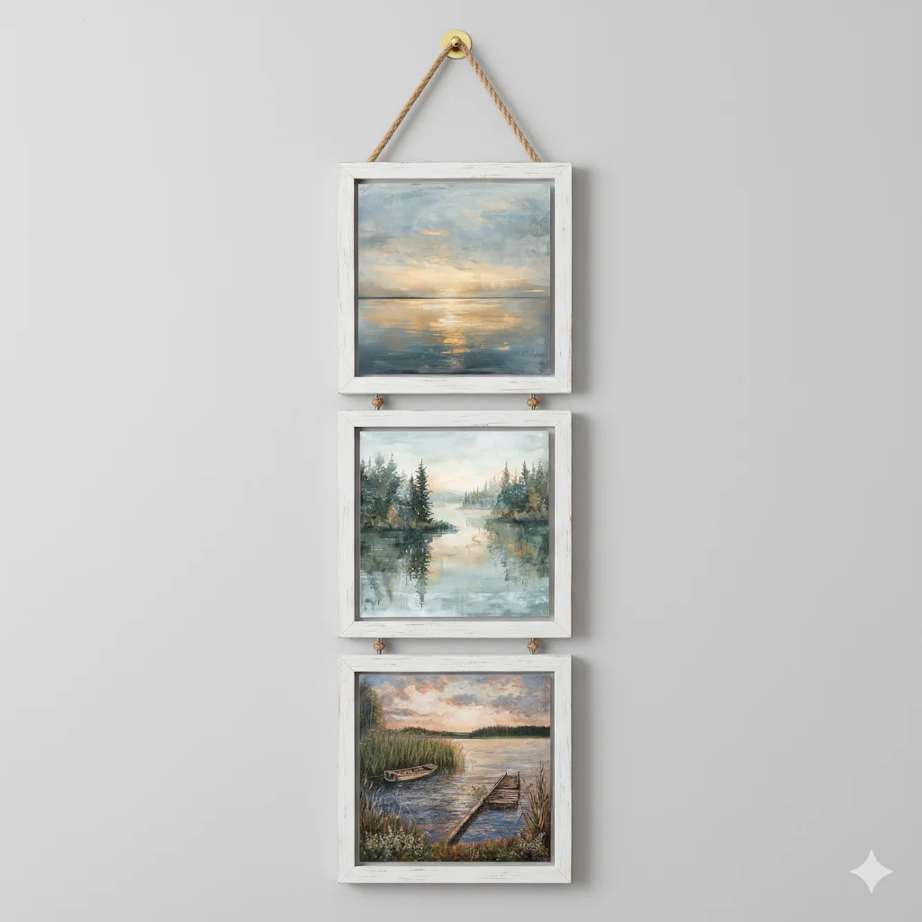 Tranquil Lake Triptych