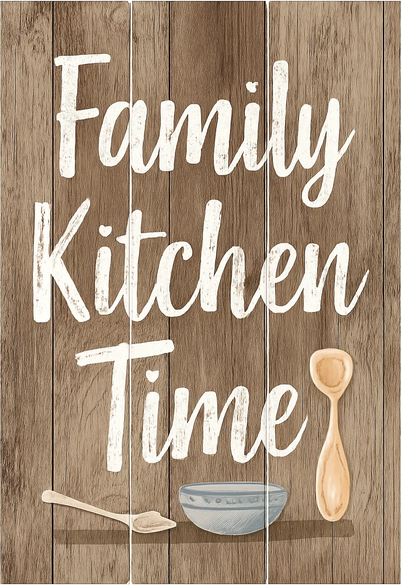 Rustic Family Kitchen Slat Panel Sign