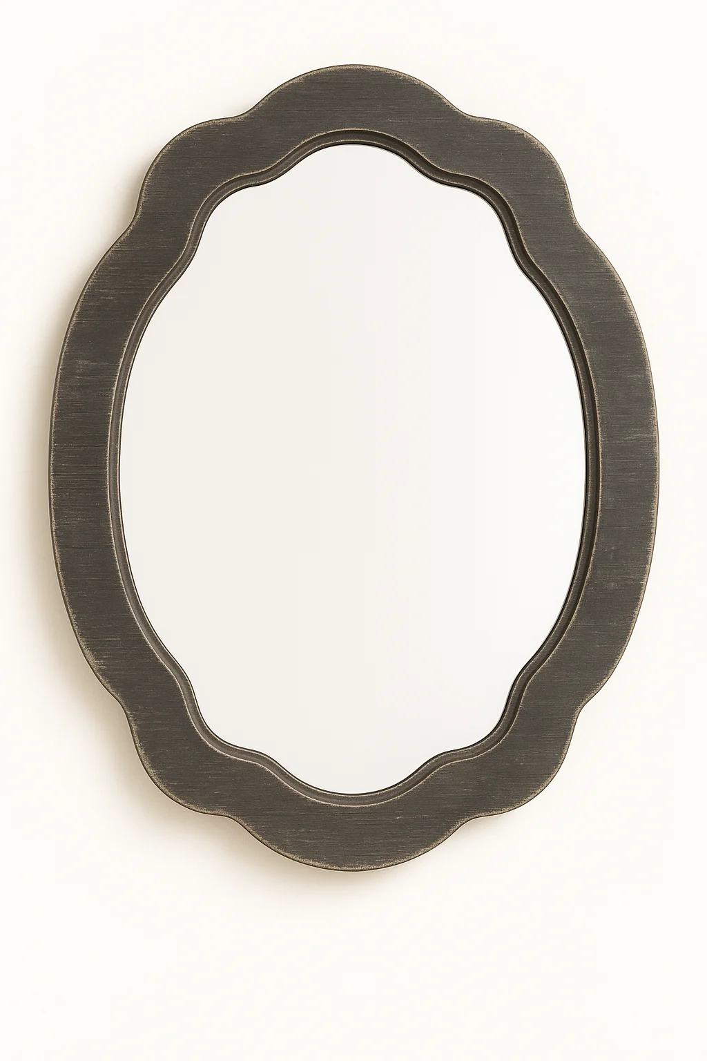 Rustic Scalloped Oval Mirror